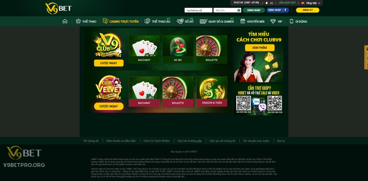 Game bài tỉu hay Sicbo tại casino V9BET cực hấp dẫn